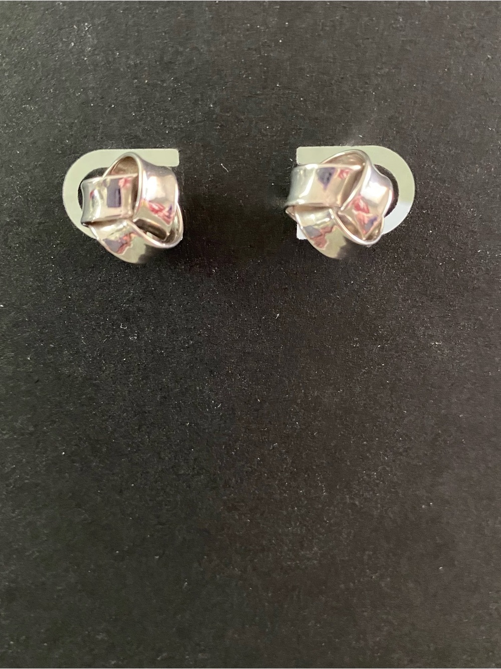 Talbots Silver Knot Stud Earrings - Shiny Silver